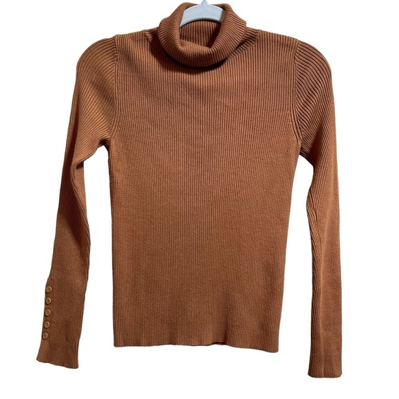 Anthropologie Maeve Ribbed Turtle Neck Long Sleeve Top Women's Size Small - Picture 1 of 8
